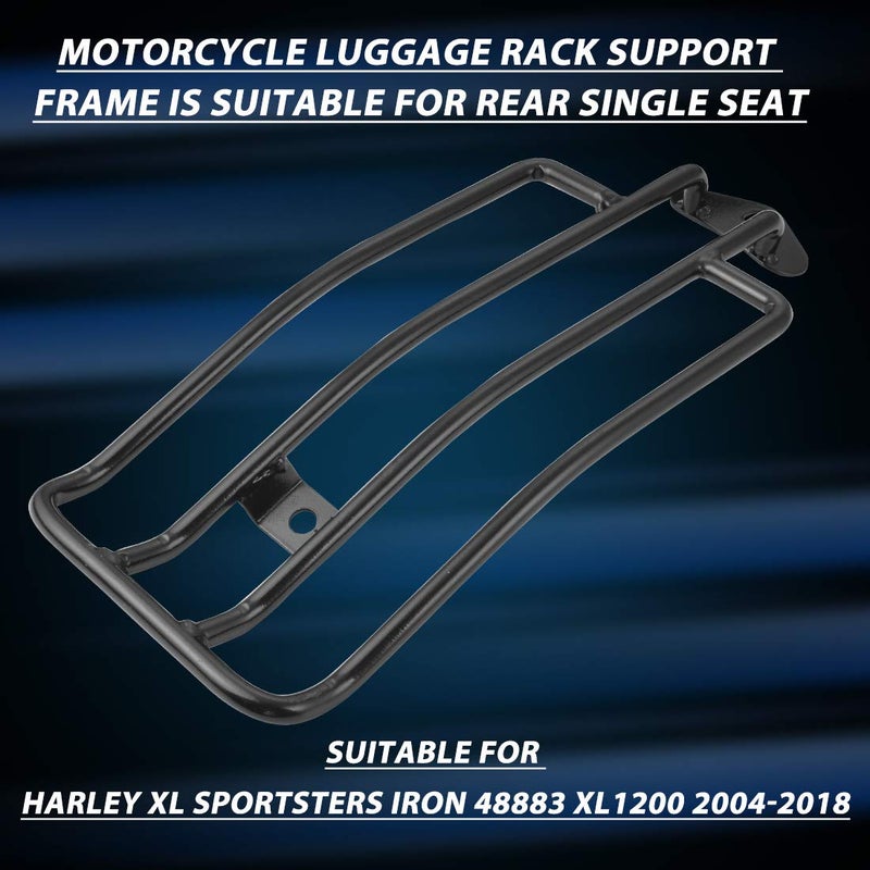 KATUR Motorcycle Luggage Rack Support Shelf Fits Rear Solo Seat 280mm (11") Black Compatible with Harley XL Sportsters 883 XL1200 1985-2003 - Image 2